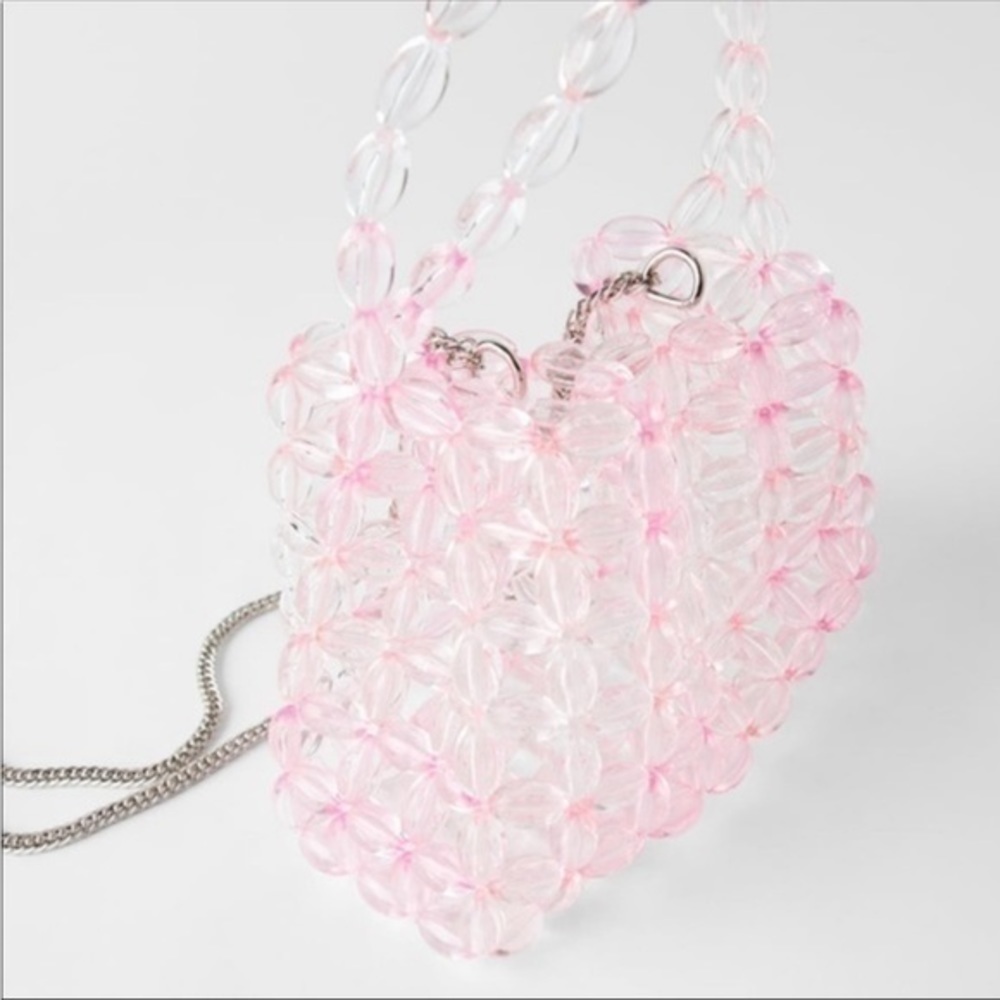 ZARA TRANSPARENT BEADED BUCKET BAG - Picture 6 of 12